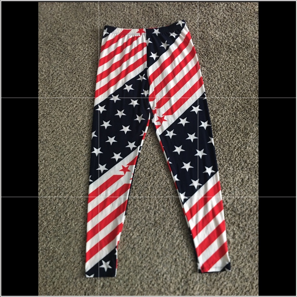 American Flag Patriotic Leggings Pants